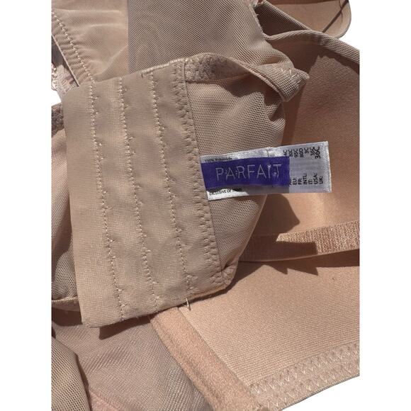 Parfait CAMEO ROSE Pearl Longline Plunge Support Bra US 36C Petal Pink Sexy Lace - Picture 10 of 13